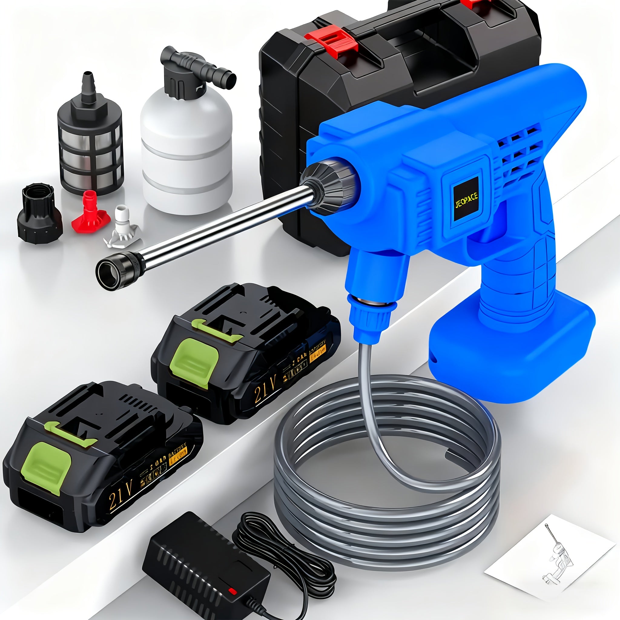110V Cordless Pressure Washer with Quick‑Connect Hose and Nozzle, Heavy‑Duty Portable Power Washer for Cars, Yards and Gardens – Includes 1 Battery