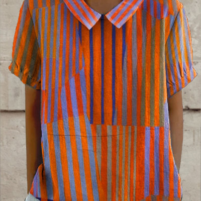 Vibrant Short‑Sleeve Printed Top – Summer Sporty Tee
