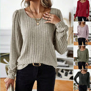 Casual V-Neck Solid Color Relaxed Fit Sweater
