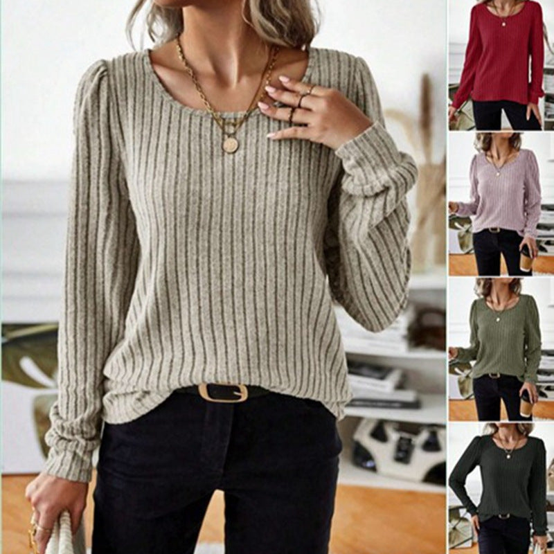 Casual V-Neck Solid Color Relaxed Fit Sweater