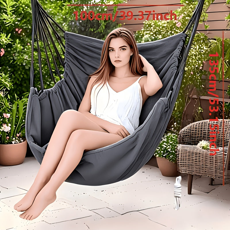 [Hanging Swing Chair] Outdoor/Indoor Hanging Swing Chair, Sturdy Frame with Soft Comfortable Design, Portable And Easy to Install, Suitable for Garden, Terrace, Balcony, Bedroom. All-Weather Durable Rocking Chair, Ideal for Reading Nook And Indoor/Outdoor