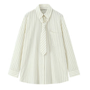 Women's Fashion Simple Tie Loose Shirt