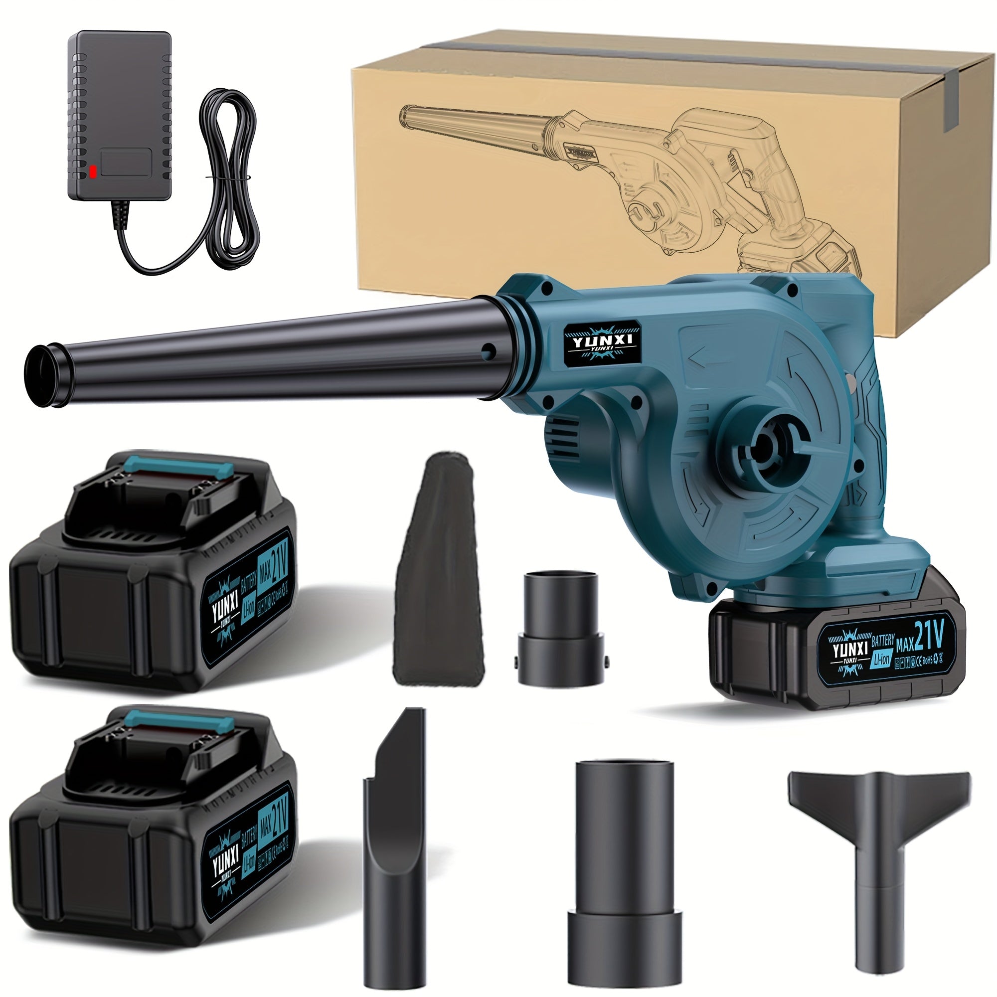 Cordless Brushless Leaf Blower & Handheld Vacuum - Heavy-Duty Lithium-Ion, Lightweight Portable Multi-Purpose Blower/Vacuum/Dust Collector for Lawn, Car, Driveway, - Compatible with Plug (No Required