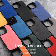 Luxury Suede Leather Phone Case for iPhone