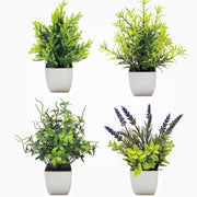 1 Set of 4/6/9pcs, Fake Plants in White Planters, Artificial Plants for Home Decor Indoor, Plastic Eucalyptus Plants for Office Desk Bathroom Bedroom Greenery Decoration Mini Fake Plants in Pots…