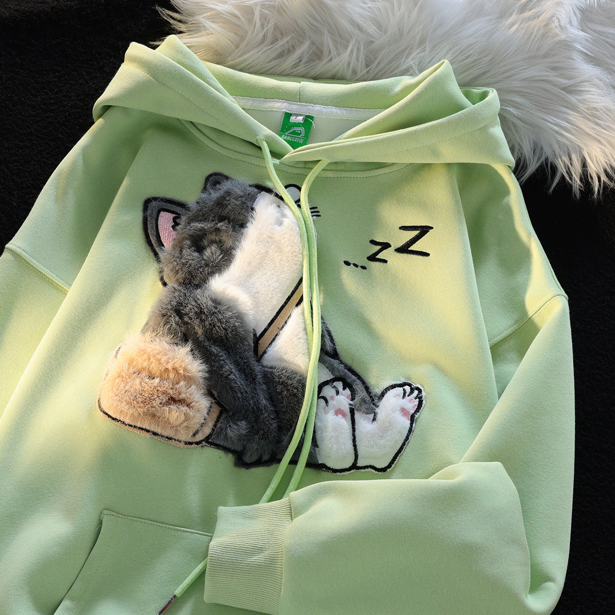 Cozy Flocked Ragdoll Couple's Hooded Sweater Jacket