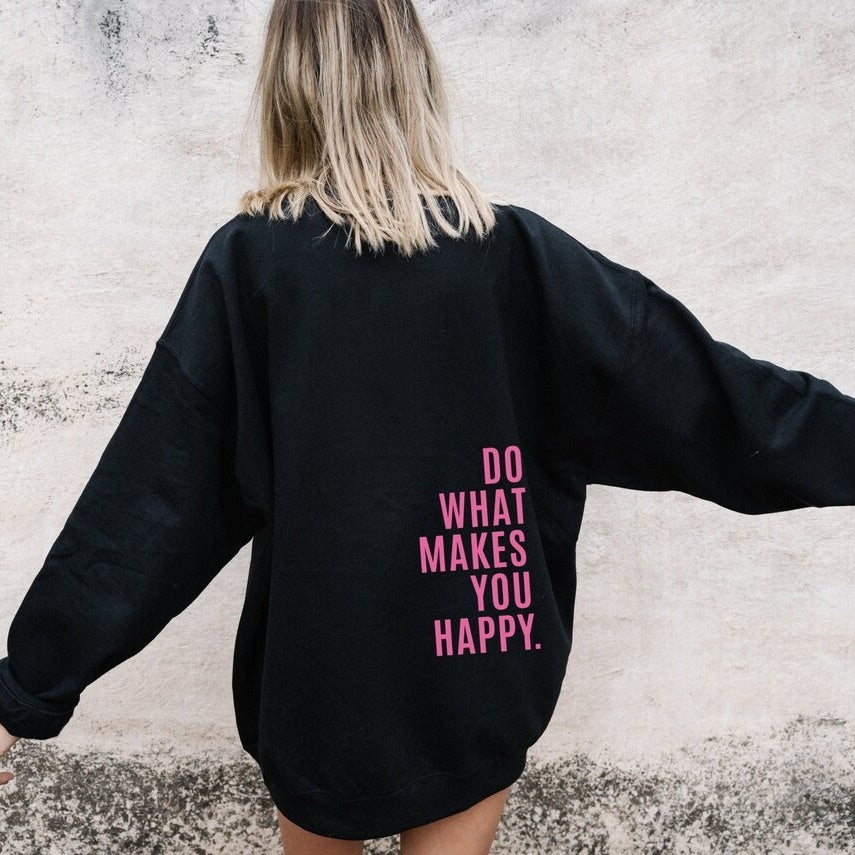 Do What Makes You Happy Oversized Wool Blend Sweatshirt