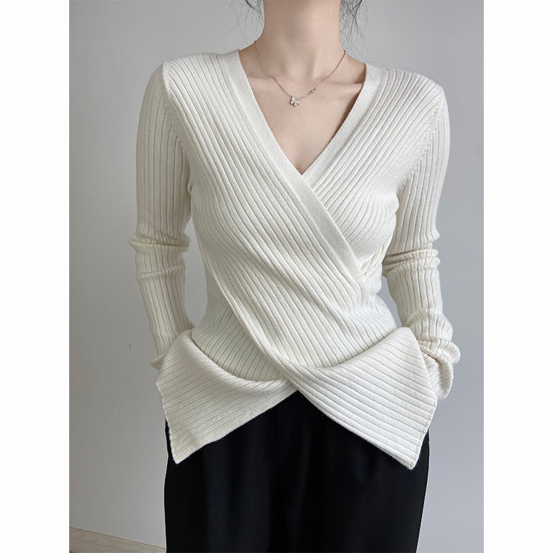 Women's Spring and Autumn Design Sweater Base Ride Top