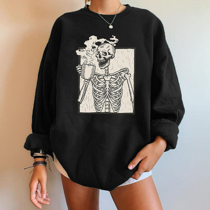 Women's Plus Size 3D Print Long-Sleeve Casual Sweater Top