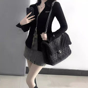 Black Long-sleeve Zipper Cardigan Slim Fit Sun Protection Top