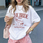 Relaxed Fit Letter-Print Tee for Women
