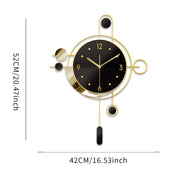 [Battery-Operated Silent Metal Clock] Modern Silent Metal Wall Clock - Battery-Operated, Noiseless Swing Design for Living Room, Bedroom, Dining & Office Decor