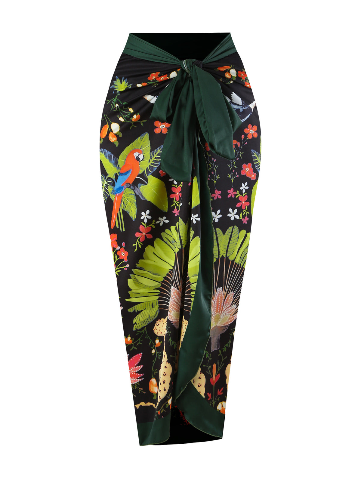 Printed Swimsuit Covering Belly Thin Flying Yarn Skirt