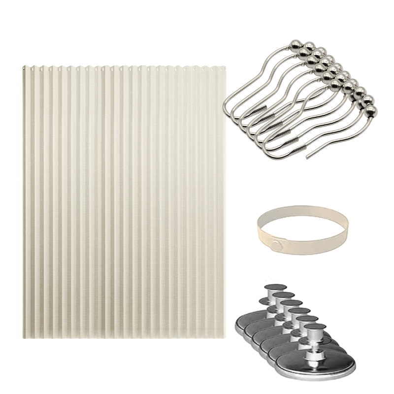 1 Set of Rodless Elegant Bohemian Style Folding Door Curtains with Stripes - Polyester, Magnetic Dividers Living Room, Bedroom, Kitchen - Easy to Hand Wash, No Power Required, Multi-Function Home…