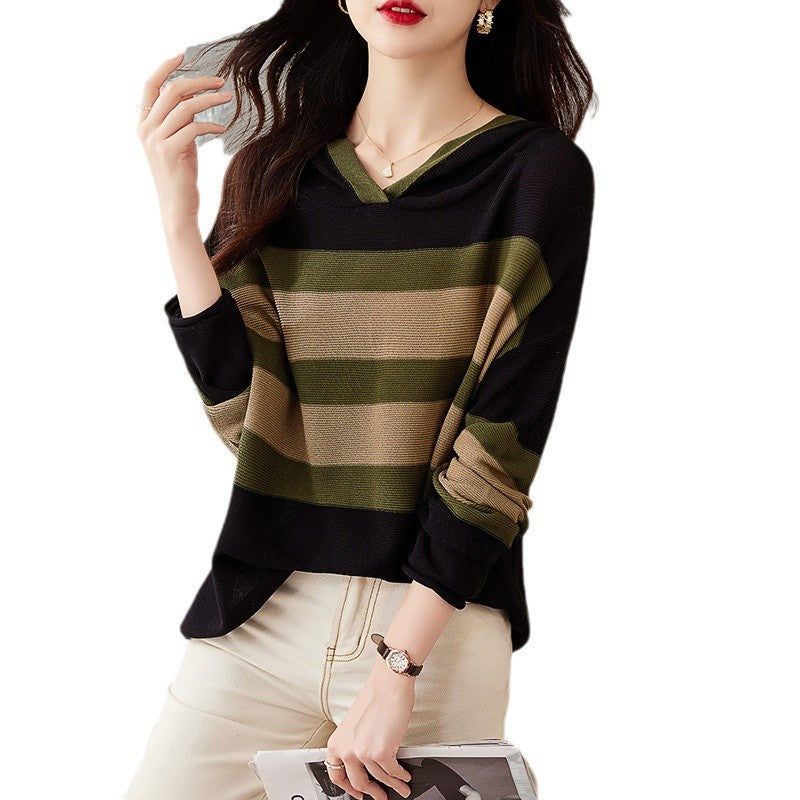 Cozy Oversized Knit Pullover Hoodie for Women