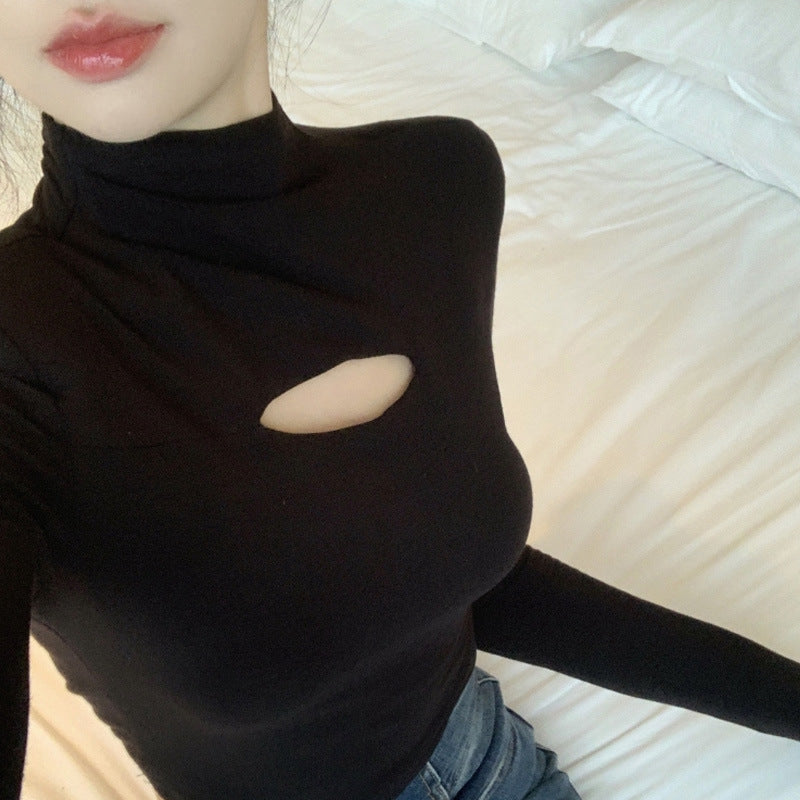 Women's Slim Ribbed Turtleneck Warm Long-Sleeve Top
