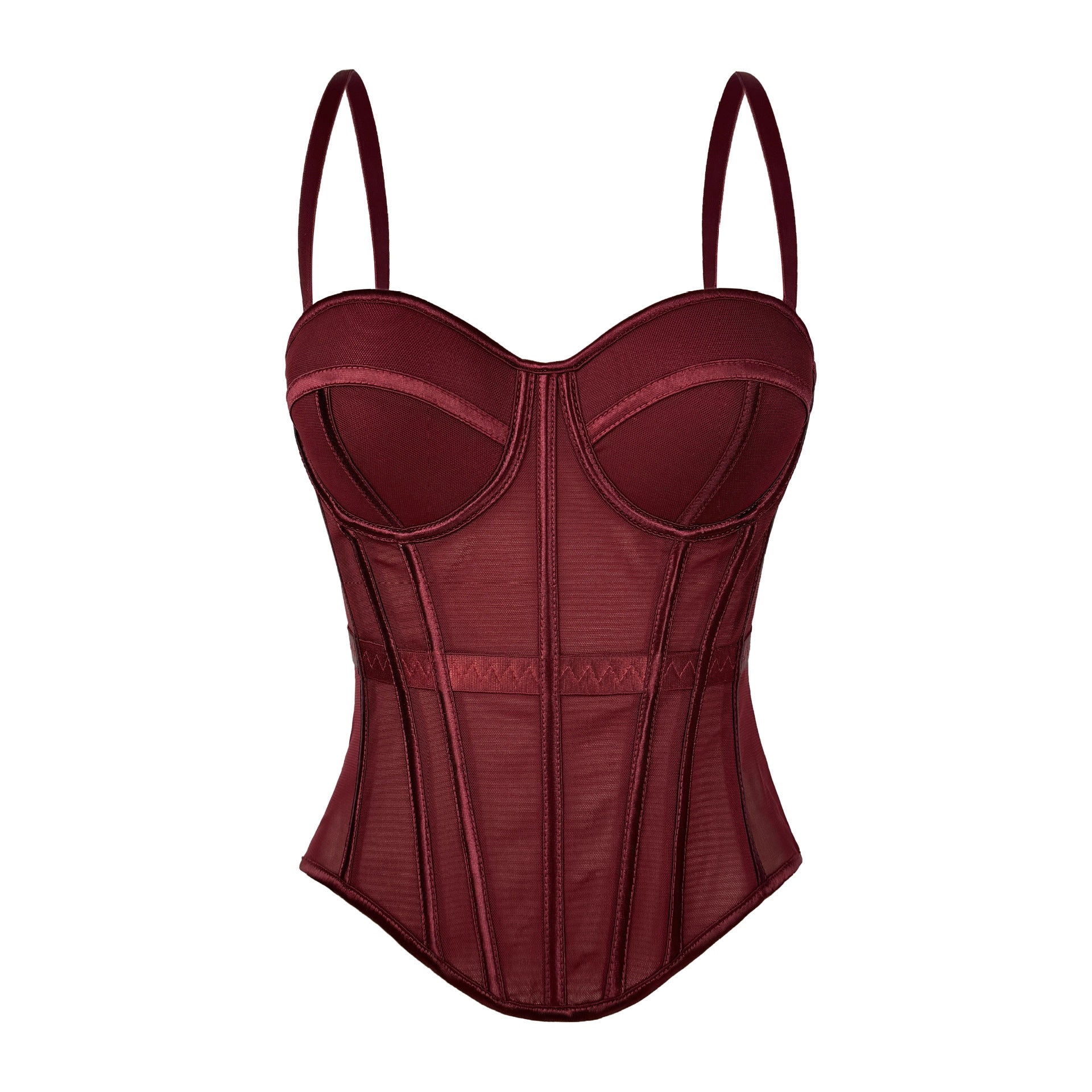 Slimming Fishbone Corset Camisole – Solid Color, Detachable Straps