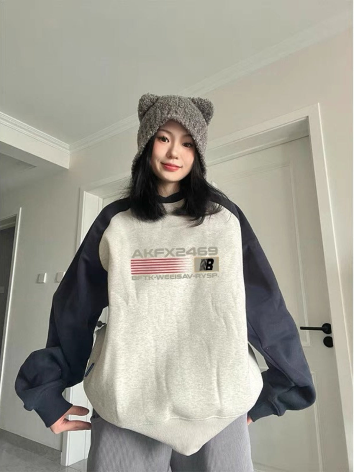 Women's Plush Thick Cotton Color-Block Sweater
