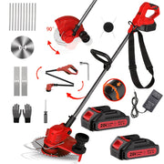 3‑In‑1 Wireless 8‑Inch Electric Trimmer – Lawn, Hedge and Weed Whacker with Dual Batteries and Fast Charger