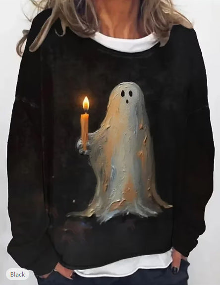 Cozy Oversized Letter Print Crewneck Sweatshirt