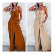 Women's Loose Pockets Suspender Jumpsuit