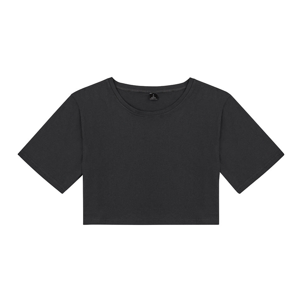 Women's Solid Dance Practice Crop T-Shirt