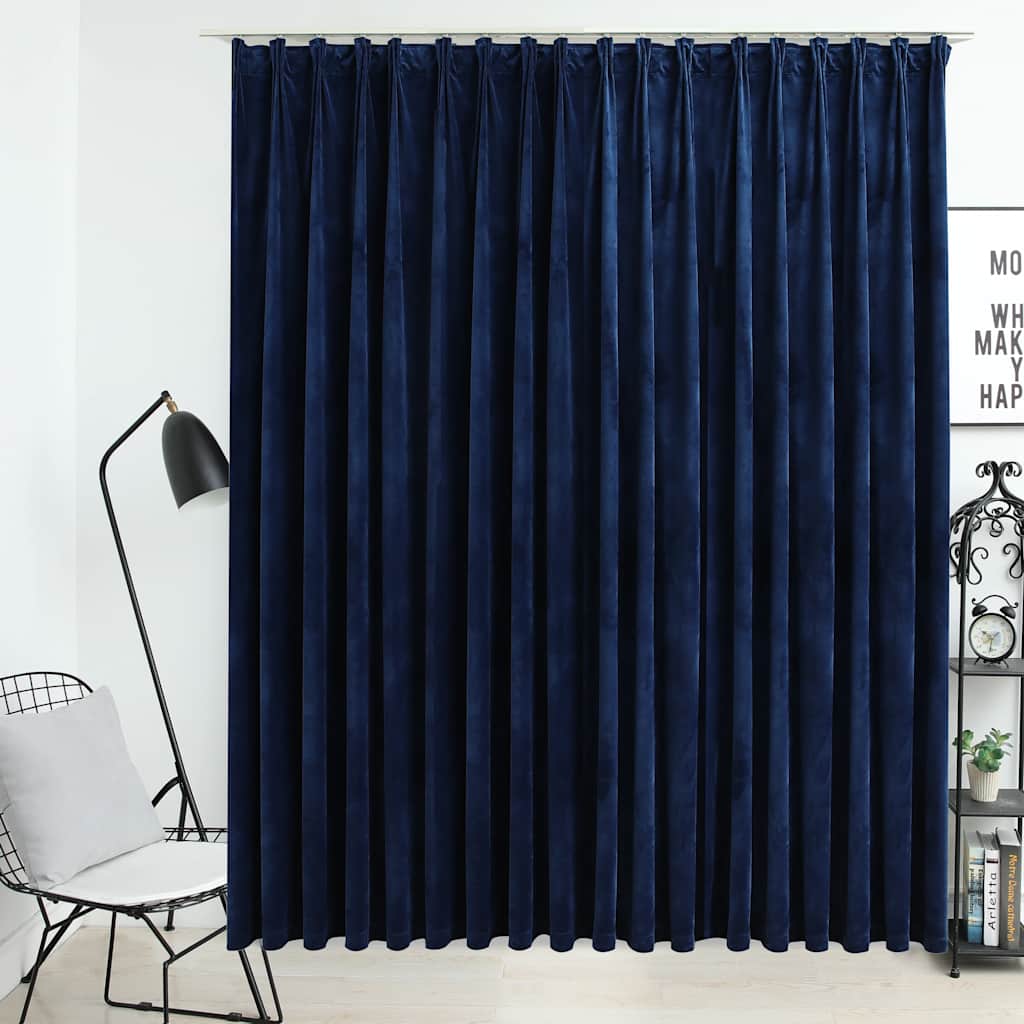 Blackout Curtain with Hooks, Velvet; Blackout Curtain with