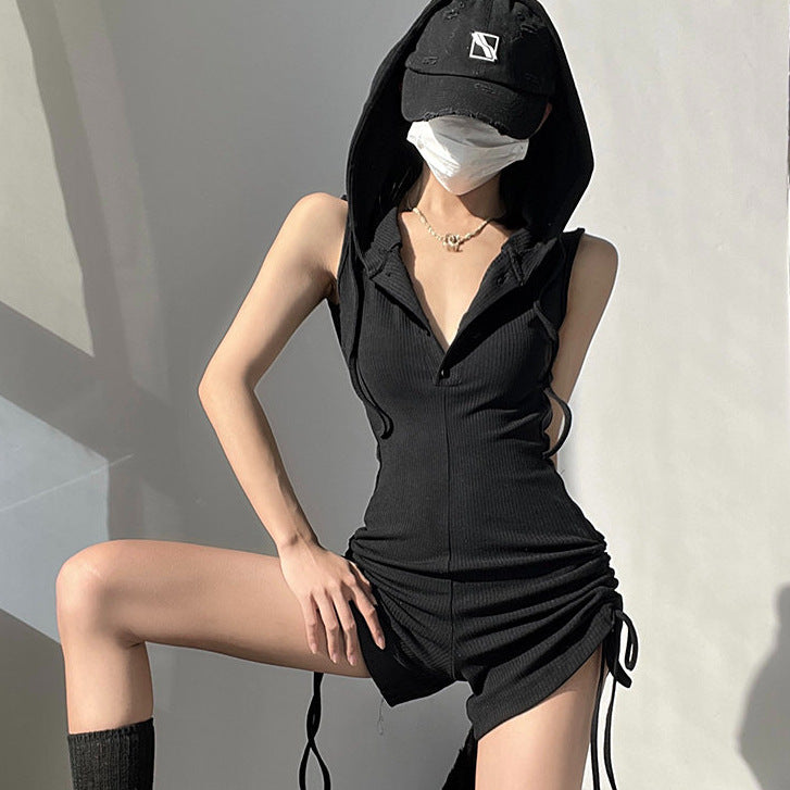 Hooded One-Piece Romper with Shorts
