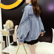 Women's Black Denim Jacket Short Casual Coat