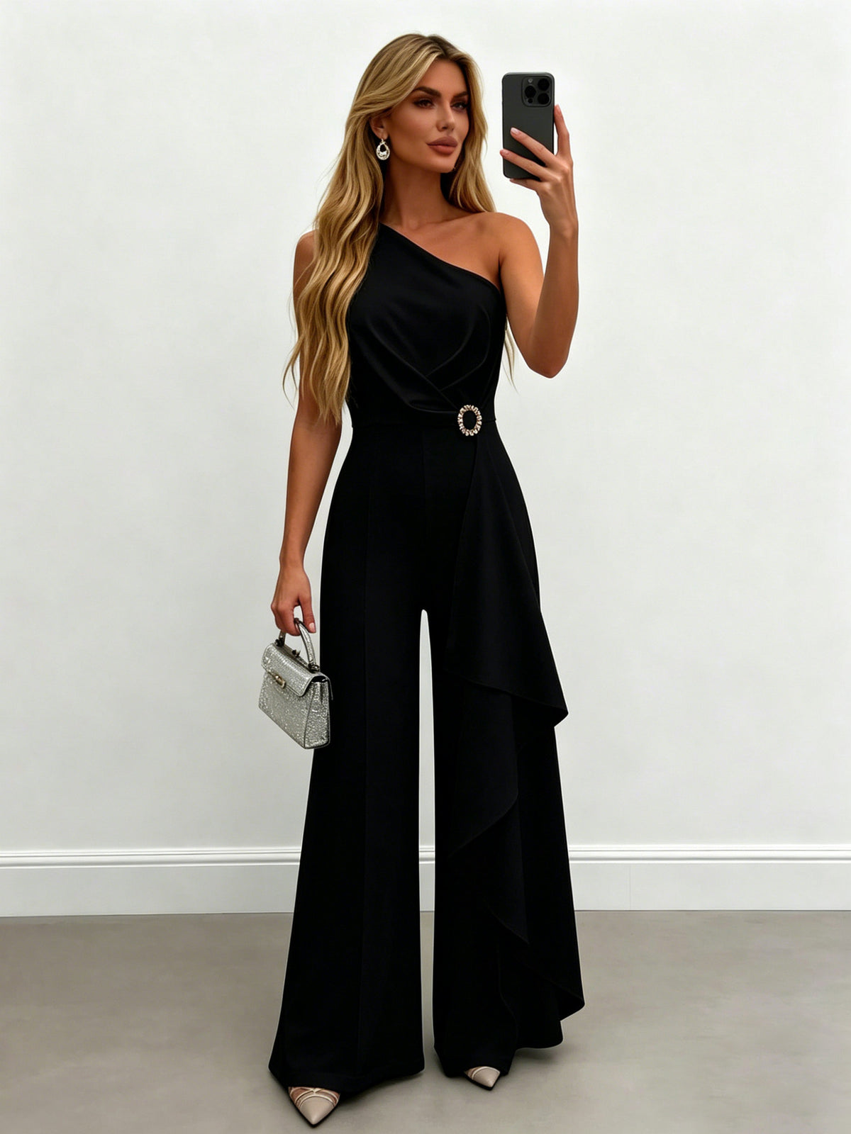 Women's Solid Color Casual Straight Leg Trousers