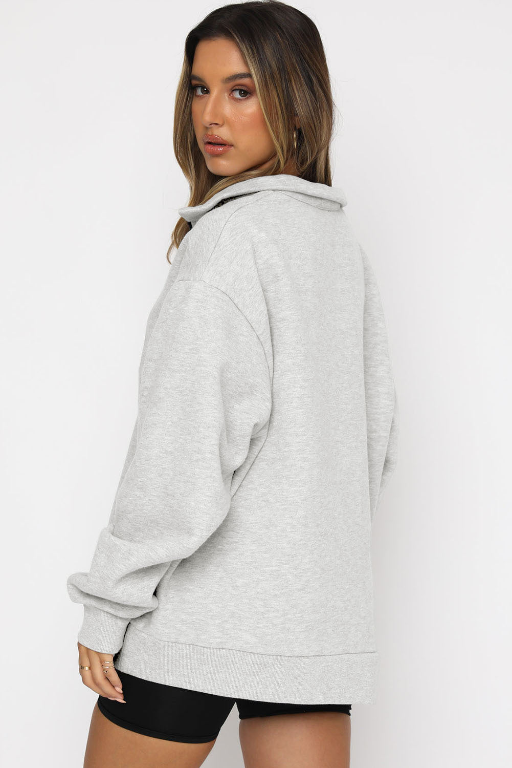 Women's Half-Zip Pullover Casual Long Sleeve Sweatshirt