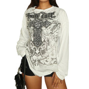 Women's Abstract Oversized Long Sleeve Knit Top