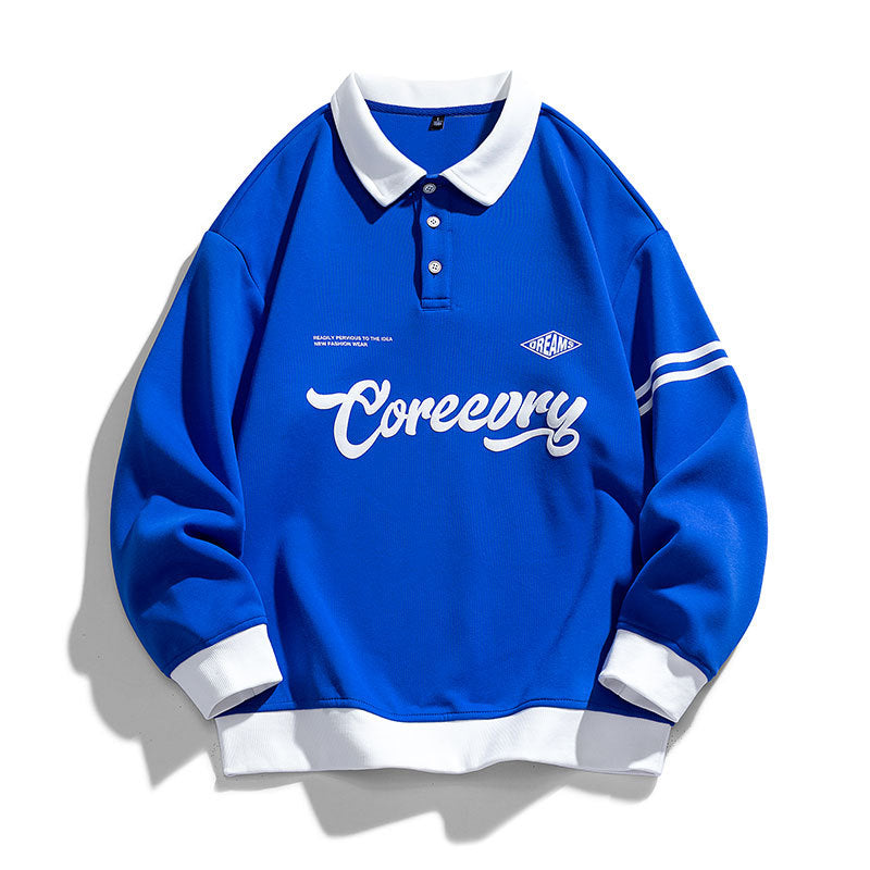 Men's Japanese Retro Lapel Sweater Workwear Pullover