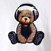 Cute Bear Embroidered Fluffy Fall & Winter Hoodie