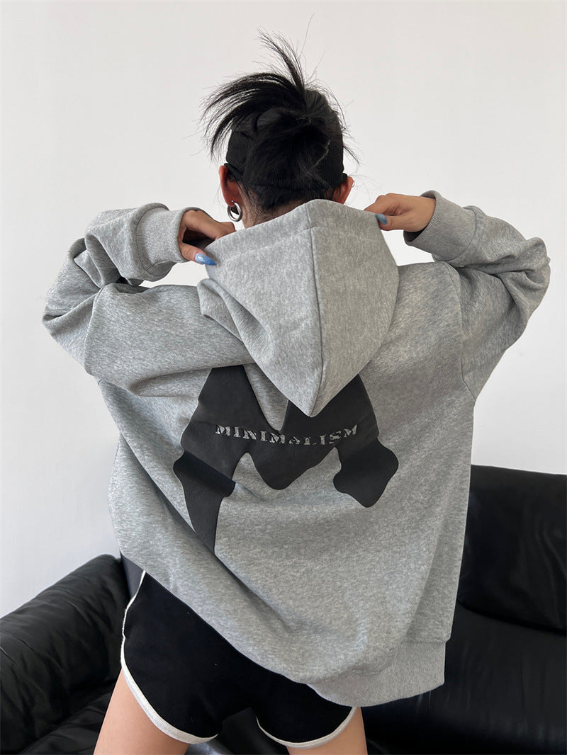 Cozy Loose-Fit Hooded Long Sleeve Sweater for Women