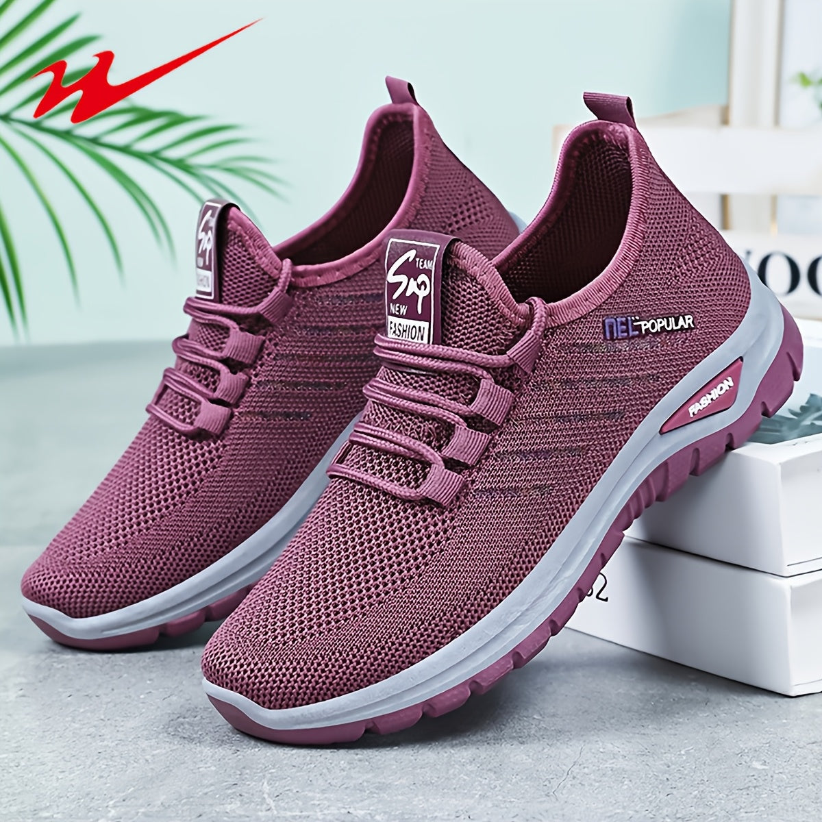 Women's Wide Width Neutral Arch Running Shoes with Breathable Fabric Upper and Cushioned PVC Sole