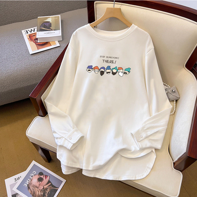 Cute Anime Print Cotton Long Sleeve Hoodie Dress