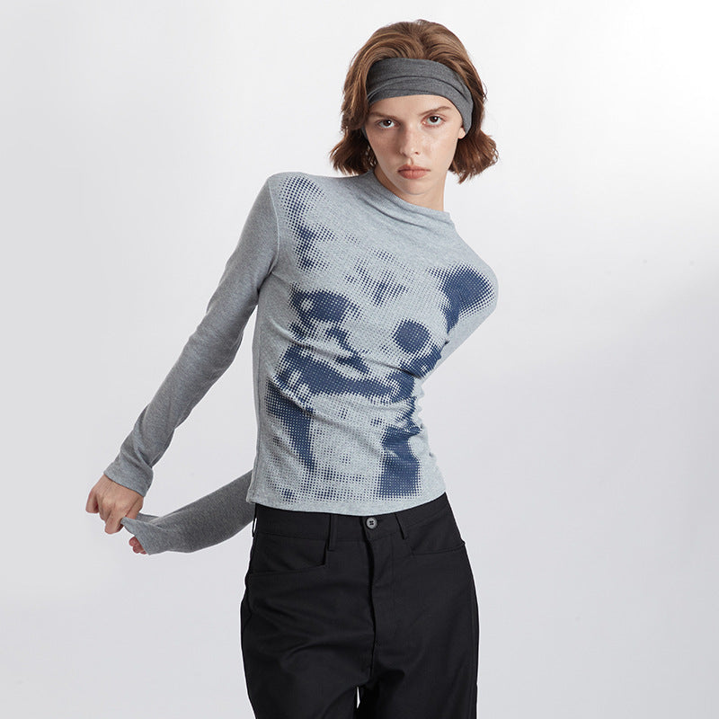 Chic Plaid Cat Print Long Sleeve Pullover
