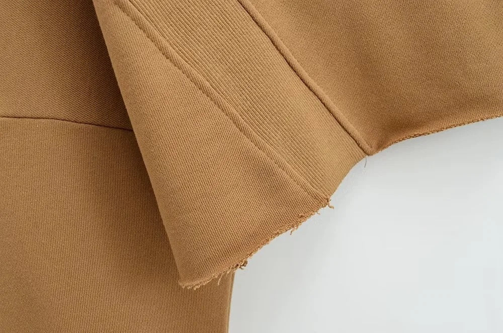 Women's Casual Half-Zip Solid Color Short Sweatshirt