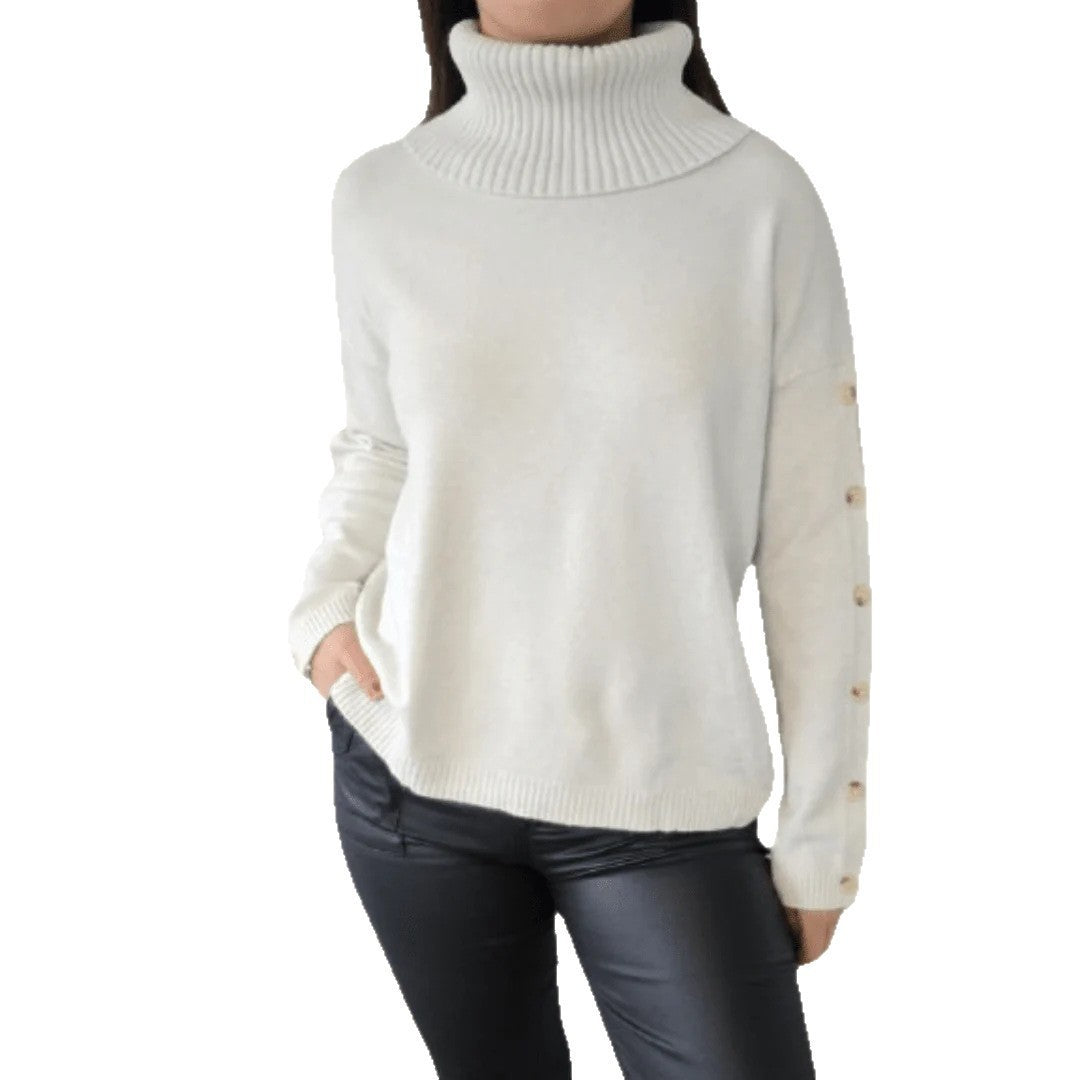 Casual Turtleneck Button Women's Sweater