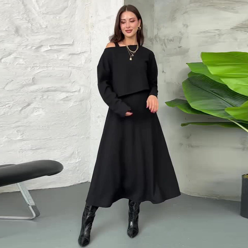 Chic Women's Minimalist Knit Dress Set