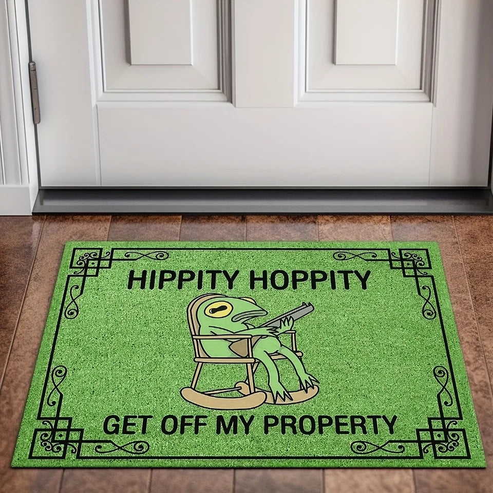 Frog Rocking Chair Funny Personalized Non-slip Flannel Floor Mat