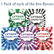 Loaded Waters-Lytavia Loaded Waters POWDERED BEVERAGE- 200mg Caffeine-Contains Collagen Peptides-3 Grams Of Protein- Sugar Free & Gluten Free - Energy Boost Drink Mix 0.53oz(15g)*5 Packs (Sour Cherry+Green Apple, Mixed Berries, White Grape+Lime Water