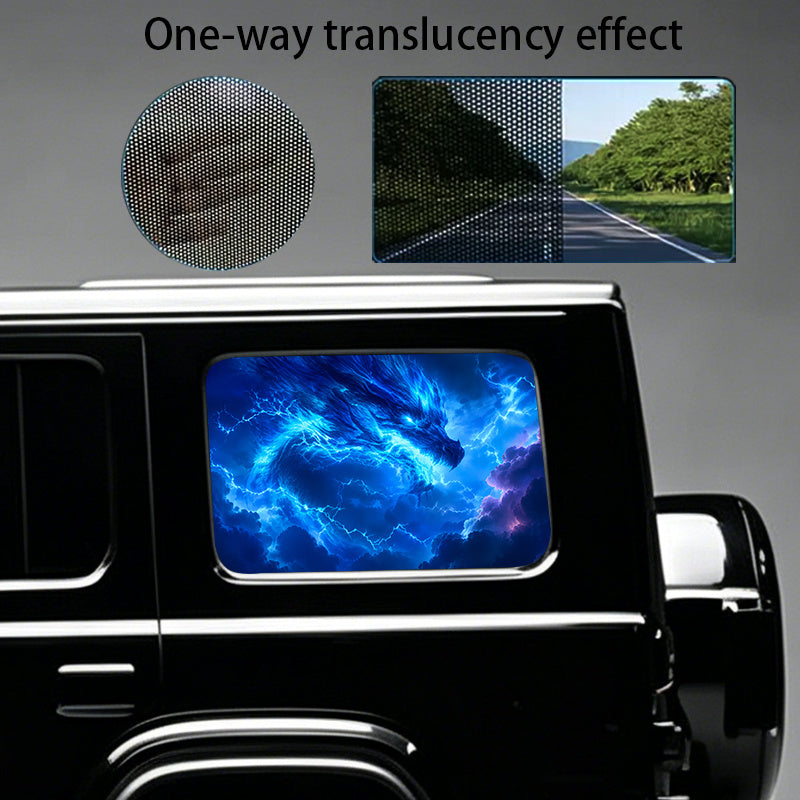 One-Way View Car Privacy Sticker with Geometric Pattern (PVC, One Piece)