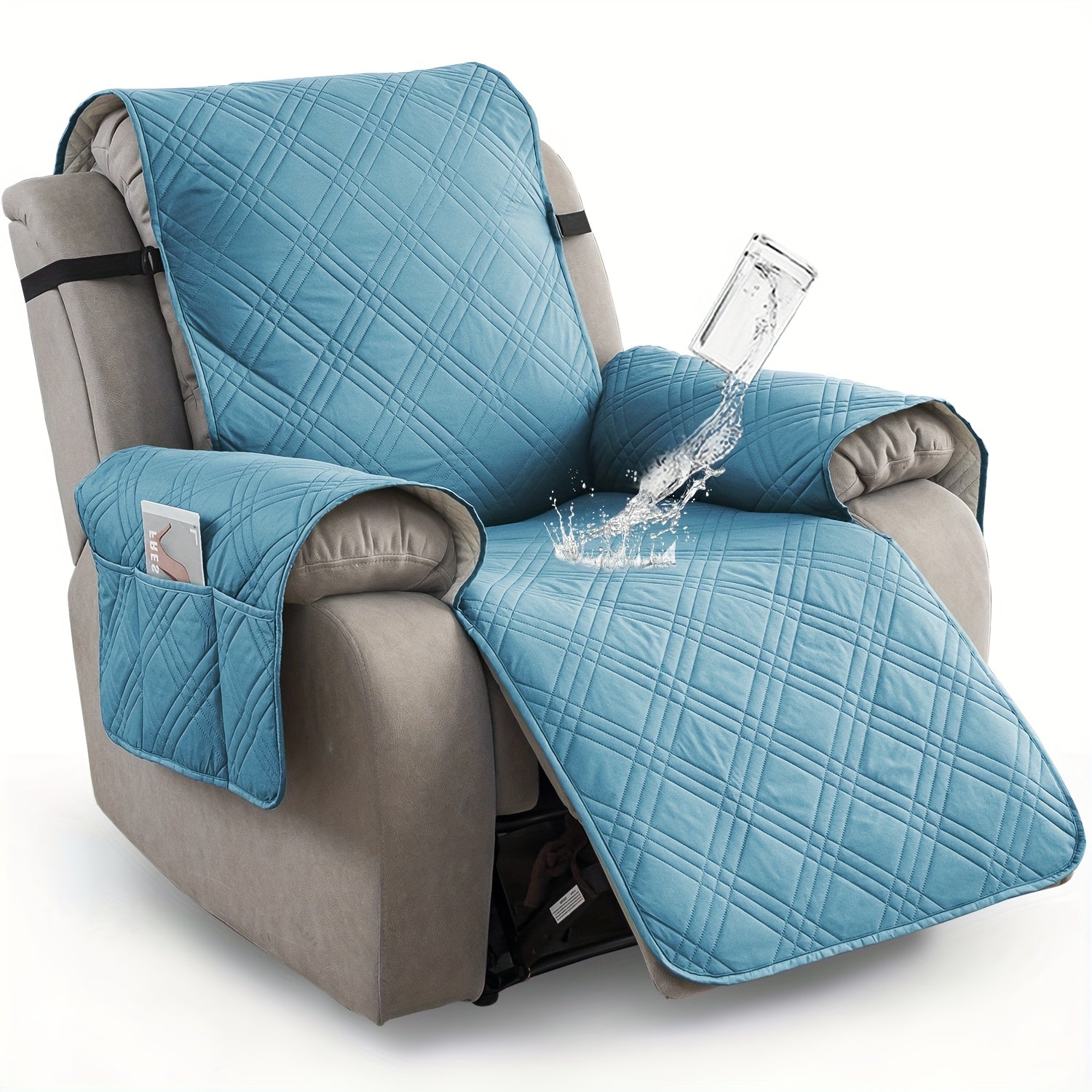 Waterproof Recliner Chair Cover with Pocket, Pet Scratch-Resistant Sofa Slipcover