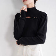 New Design Sense Niche Knitted Inner Match Bottoming Shirt Hollow-out Top for Women