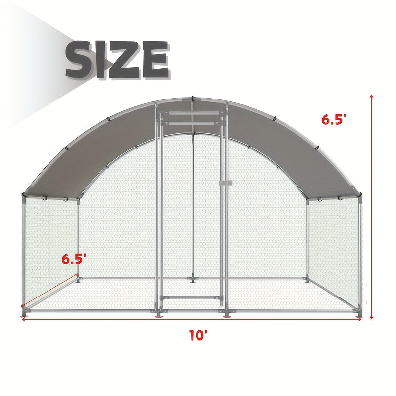 Large Walk-in Metal Chicken Coop with Waterproof and UV-proof Cover