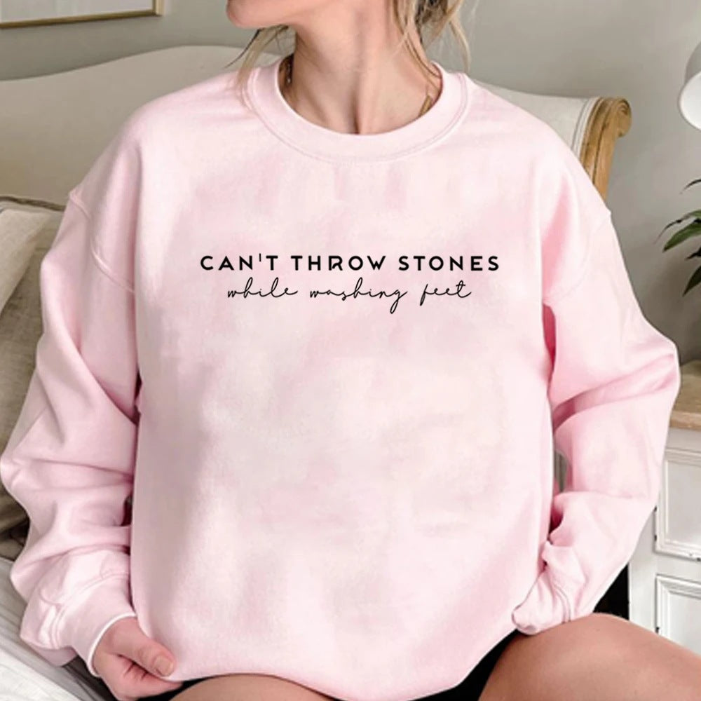 Floral Slogan Long Sleeve Pullover Sweatshirt
