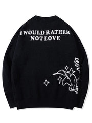 Angel Jacquard Unisex Loose Knit Sweater