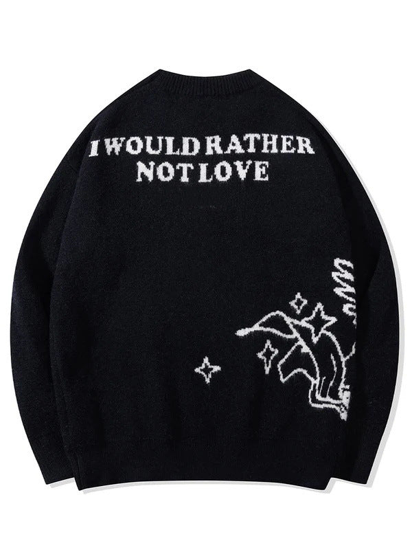 Angel Jacquard Unisex Loose Knit Sweater